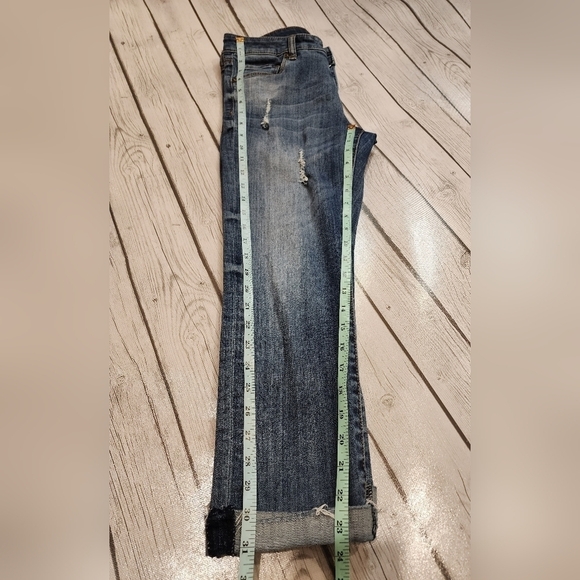 KUT from The Kloth Raw Hem Distressed Capri Cropped Peddle Pusher Jean Size 4 - Picture 14 of 14